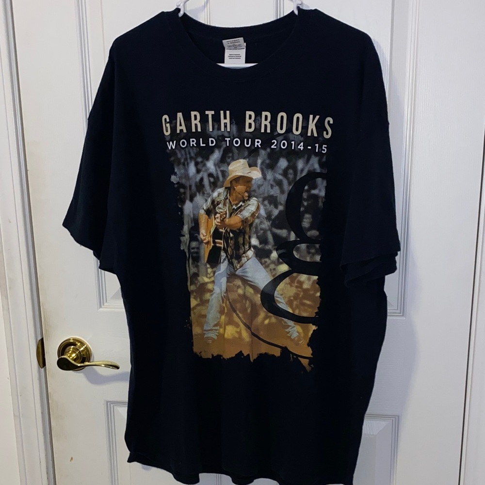 Garth Brooks World Concert Tour 2014-15 Black T-Shirt Size 2XL
